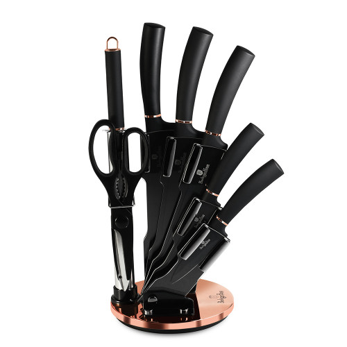 BH-2421 KNIFE SET 8 OL BLACK ROSE COLLECTION