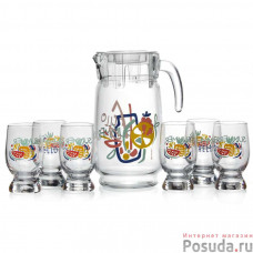Набор для напитков Креатив Саммер (кувшин+6 стаканов) Pasabahce арт. 10-96725