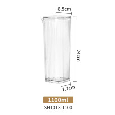 Pitcher without handle 1.1L for wine, juice, water with vertical stripes
