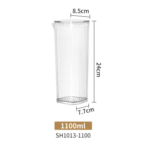Pitcher without handle 1.1L for wine, juice, water with vertical stripes