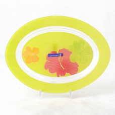 Oval dish HIBISCUS GREEN 35 cm. 12 pcs. (G0077)