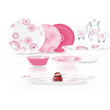 46-piece dinner service Pink Flakes P3433